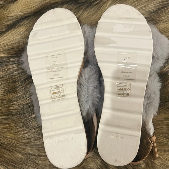 DV By Dolce Vita Liana Faux Fur Platform Sandal In Grey Faux Fur - Picture 6 of 7